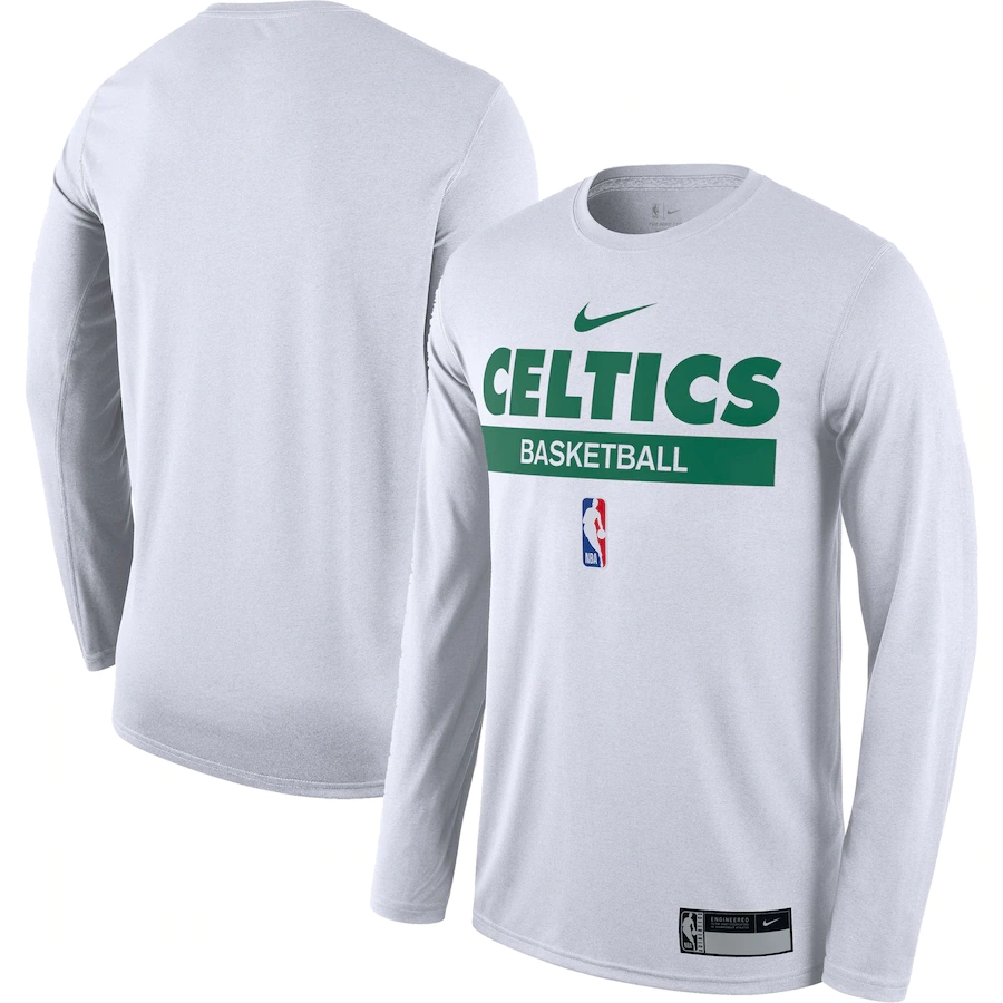 Men's Boston Celtics White 2022/23 Legend On-Court Practice Performance Long Sleeve T-Shirt Men's Boston Celtics White 2022/23 Legend On-Court Practice Performance Long Sleeve T-Shirt